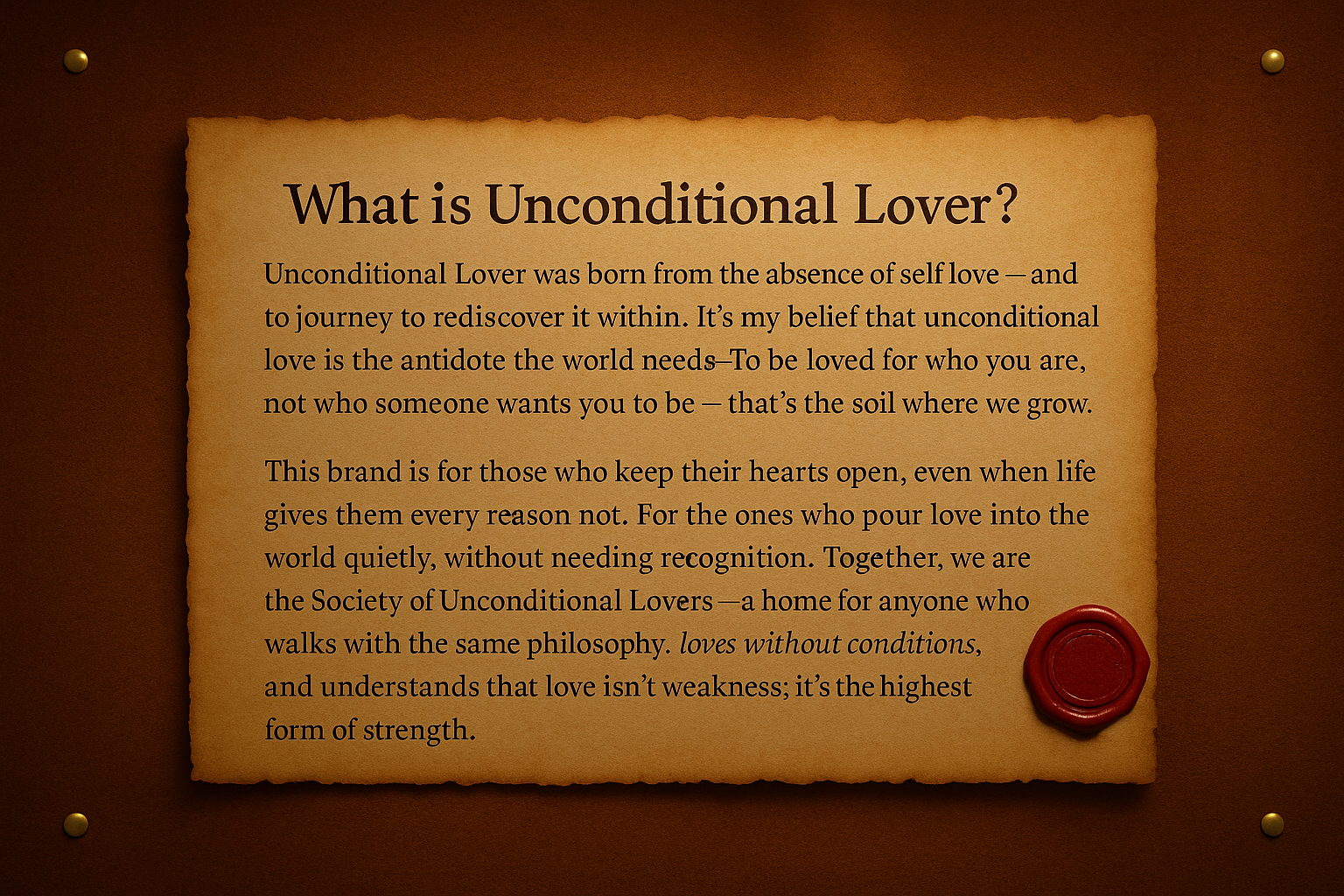 Unconditional Lover Mission